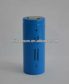 Cylinder 26650 LiFePo4 lithium ion battery 3.2v 3000mah cell for solar street lights