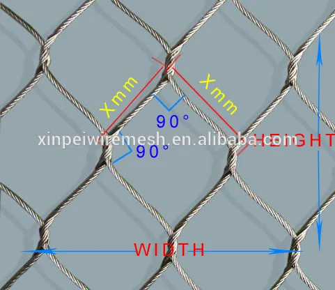High quality Inter-woven X-tend flexible steel cable rope mesh netting