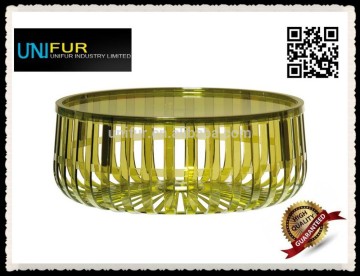 Replica popular famous modern round PC side transparent coffee table
