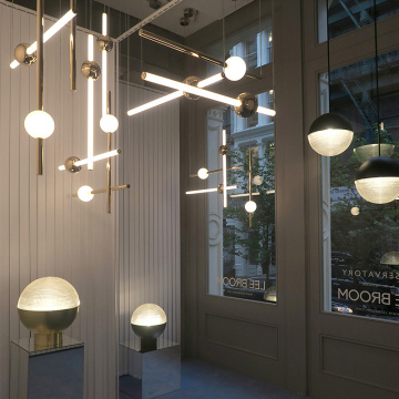 Modern LED Glass Pole Pendant Lamp