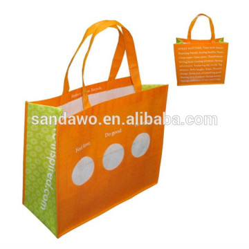 Multicolored folded shopping paper bag