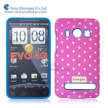Mobile phone accessories new innovative water sticker design silicone combo case for HTC EVO 4G