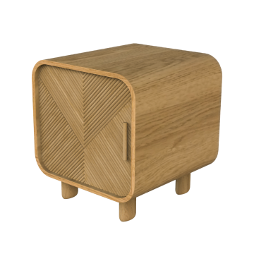 Natuurlijk hout midden-eeuws modern eiken nachtkastje en eindtafel door mevrouw Woods