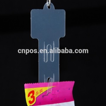 supermarket plastic cutting hang strip on shelf