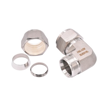 90 Degree Double Ferrule Elbow Swagelok Tube Fitting Union Elbow