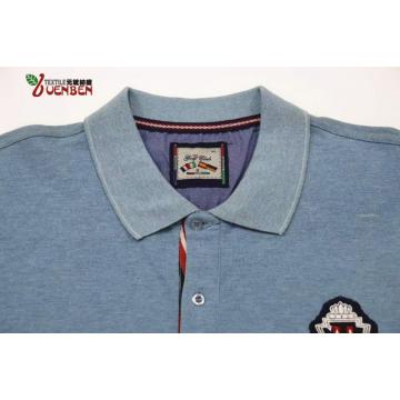 Polo masculino cor melange com lacinho de tecido