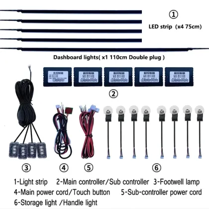 RGB 64 Colors Ambient Light Strip - Onelight Car Auto Parts