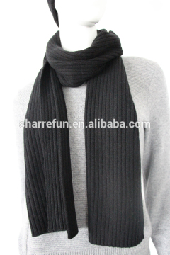 Luxury super soft cashmere rib knit scarf with factory price