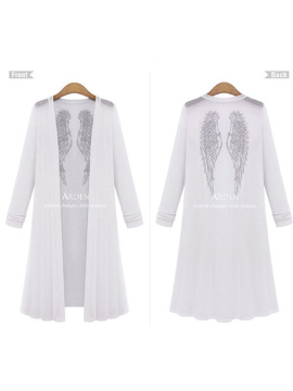 Plus Size Summer Women Fashion Printed  Long Sleeve Cardigan Dust Coat