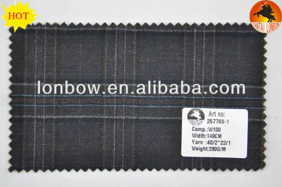 stock fashion designed plaid all wool fabric for men's jacketing