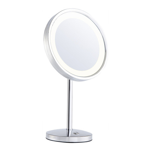 Magnifying round vanity mirror with light