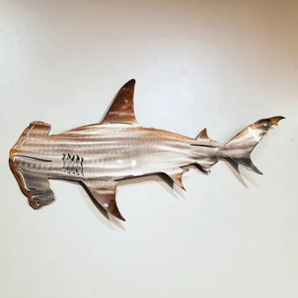 Luxury Wrought Iron Shark Wall Art for Modern Home Decor