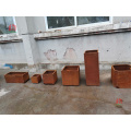 High precision customized corten steel square cube planter