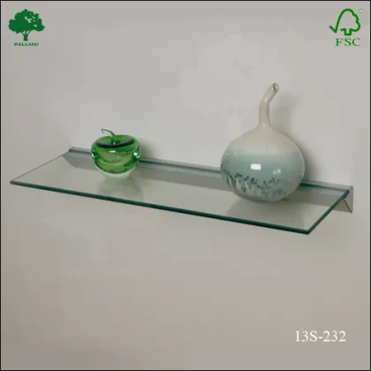 wall mount floating glass shelf