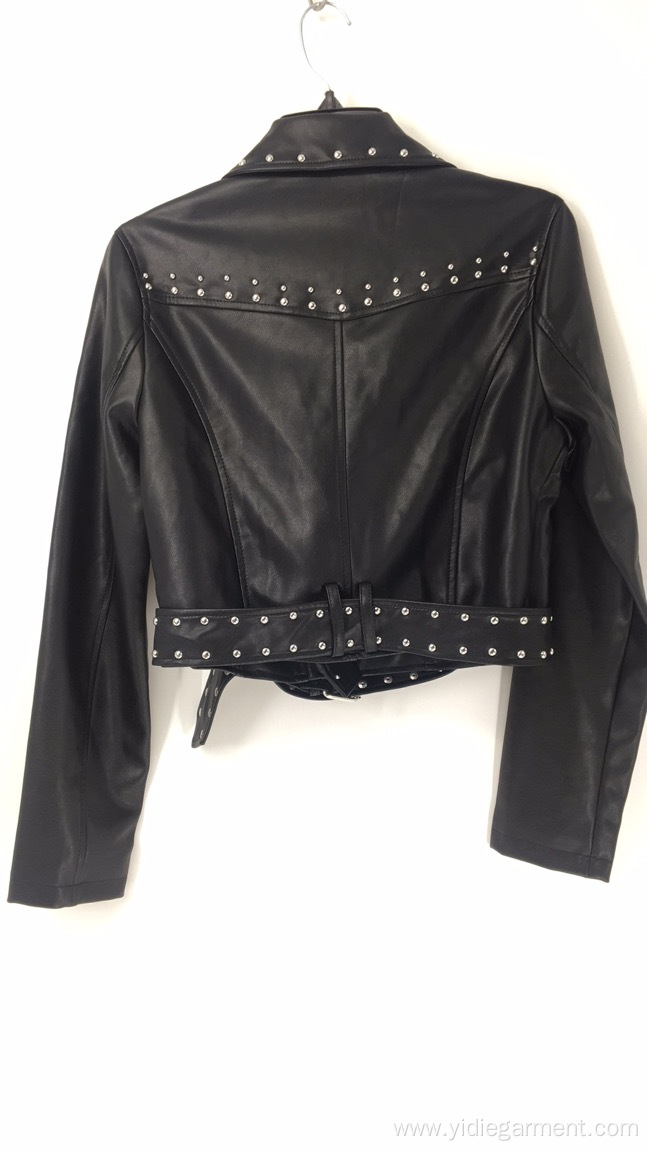 Women's Studded Faux Leather Jacket