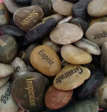 Lettering Stone Decoration Rocks