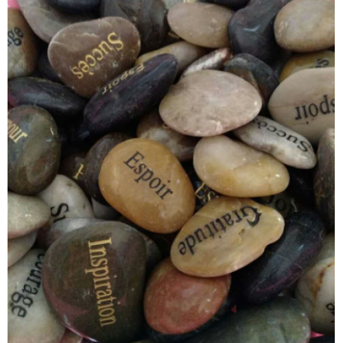 Pedras de decoração de pedra de letras