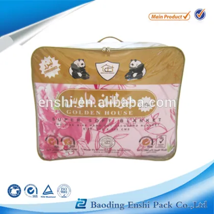 Clear PVC Plastic Zipper Bag Quilt Pillow Blanket Packaging Bags