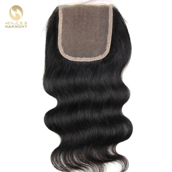 Free parting middle part three part 100% human hair natural color virgin hair bundles with lace closure