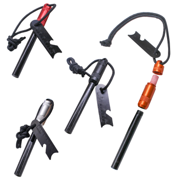 Waterproof Aluminum Capsule Ferro Rod Fire Starter Kit with Emergency Fire Plug Tinder