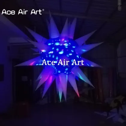 2M Inflatable Urchin Decorative Hanging Light - 1-Year Warranty for Parties and Stages