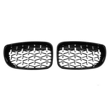 Car Diamond Kidney Grille Racing Grill Fit For BMW 1 Series E81 E82 E87 2008-2011 Front Grille