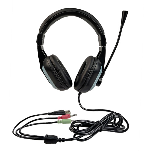 Headset para jogos USB com microfone gooseneck