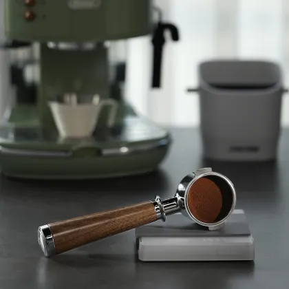 Customized Bottomless Portafilter for DeLonghi, Barsetto, Berivlle, Lamarzocco, and Welhome Vintage Wooden Handle (51/54/58mm)