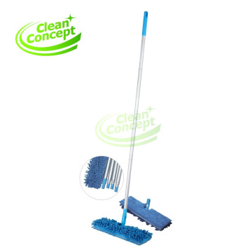 Double sided flat mop aluminium pole