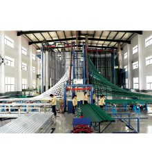 Automotive paint booth in vertical line