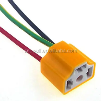 H4 LED Headlight Ceramic Connector Plug Socket Wiring Harness