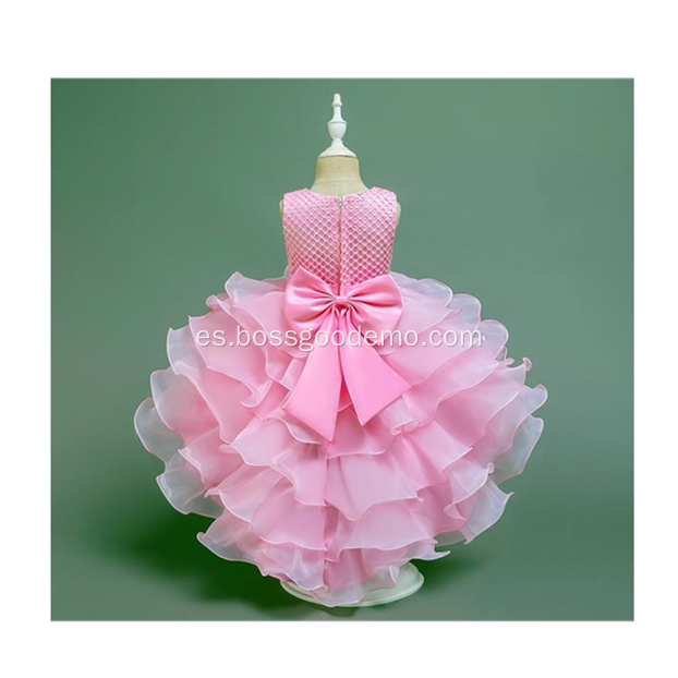 Princesa de boda Pink Purple Color Fancy 2020 Kids Rose Gold Flowen Dress para la maleza