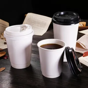 Disposable White Coffee Paper Cups 8oz 12oz 16oz