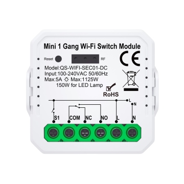 Tuya Zigbee Smart Home 1 Gang Mini Wifi Switch Module - NO/NC Options