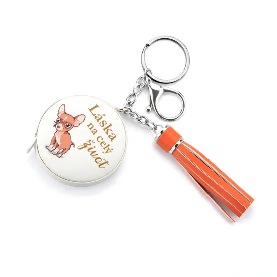 PU Leather Tape Measure with Keychain