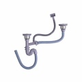 double drainer double bowl kitchen sink Double sink basin drainer with strainer waste pipe Supplier