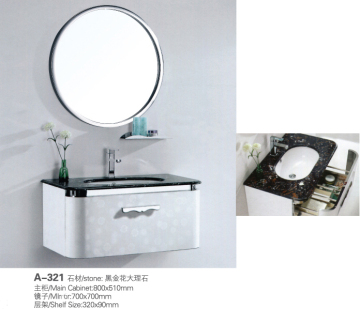 Wall-Hung Modern Mirrored Cabinet Stainless Steel Bathroom Vanity Cabinet