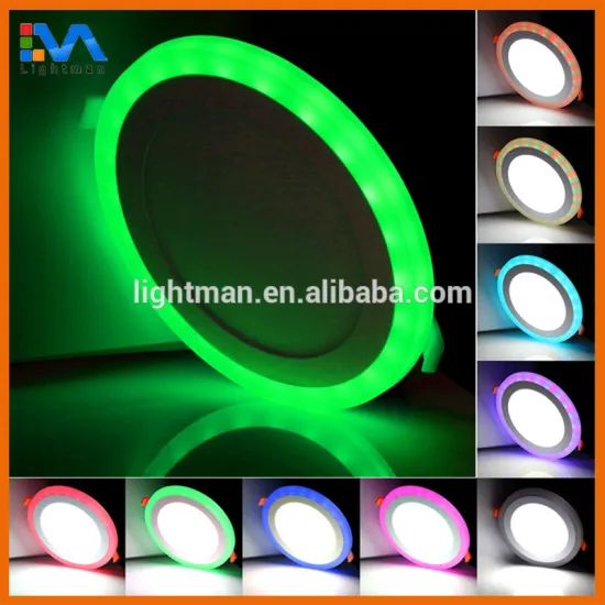 Factory double color led panel light 6w 12w dimmable 2 colors led recessed ceiling light