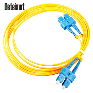 Geteknet 2M SC UPC Singlemode OS2 Duplex SM 9/125 Yellow LSZH Fiber Optic Patch Cord