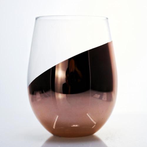 Gold Tumbler Glass stemless wine glass tumblers set with plating Manufactory