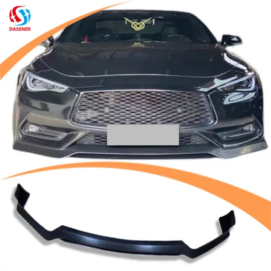 Honghang Brand Quality PP Plastic Carbon Fiber Front Bumper Lip Splitter for Infiniti Q60 Spoiler Facelift 2016-2019