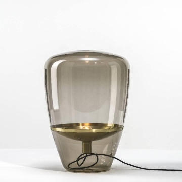 Nordic Modern Luxury Home Decor Amber Smoky Grey Glass Bedside Table Lamps