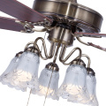 Plywood E27 classical ceiling fan with pull chain