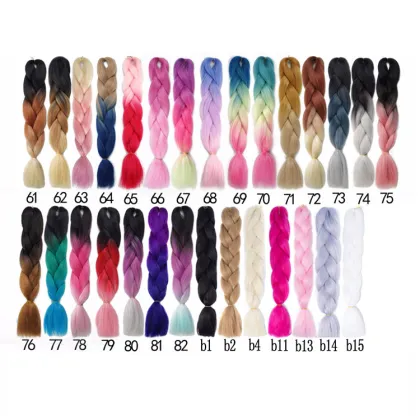 beauty supply yaki perm braiding hair Ombre pink silver black Coloured african  braiding hair cheap Crochetr hair