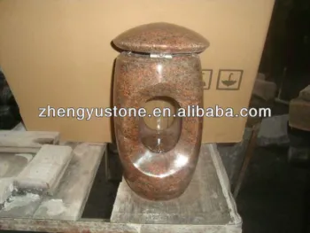 Red granite vase