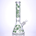 35 cm/13.8in, Hippiesglass, 2 colores de vaso de vaso de vidrio con piña y engranaje de dibujos animados, tubería de agua de vidrio de borosilicato, cachimba de vidrio