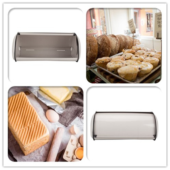 Roll Top Bread Bin Stainless Steel