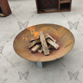 Holzkohle Outdoor Wicker Square Fire Pit Tisch