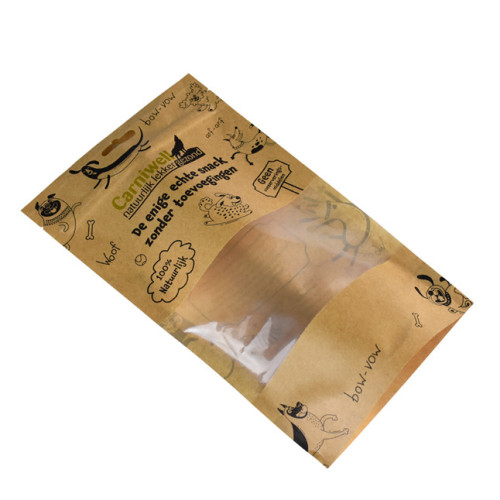 Compostable kraft sac stand-up sache de gâterie pour chiens