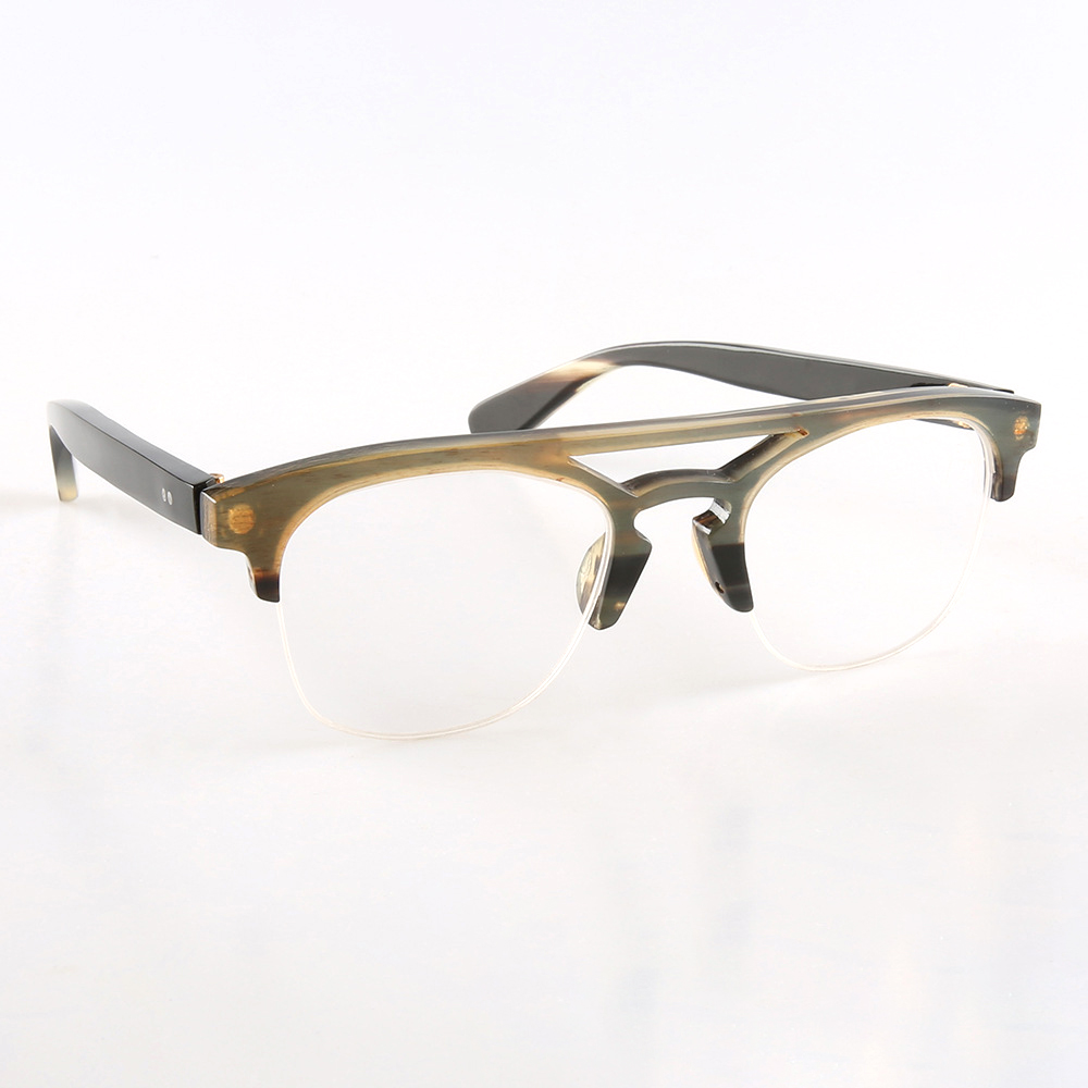 Half-Rim Horn Eyeglasses Frame